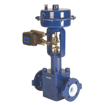 进口气动衬氟单座调节阀，四氟波纹管密封阀